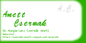 anett csermak business card